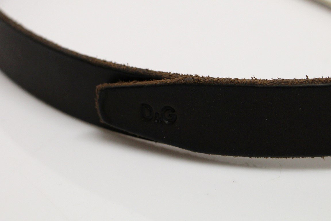 Brown Leather Logo Belt