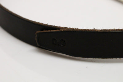 Brown Leather Logo Belt