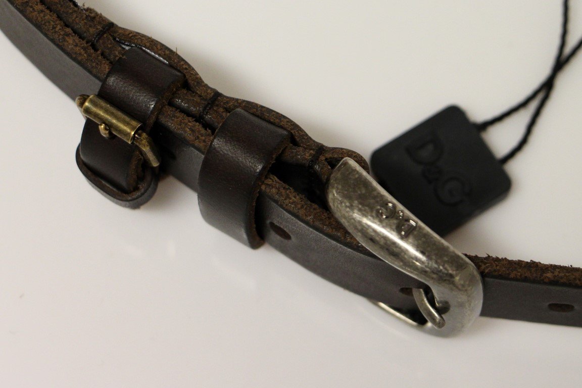 Brown Leather Logo Belt