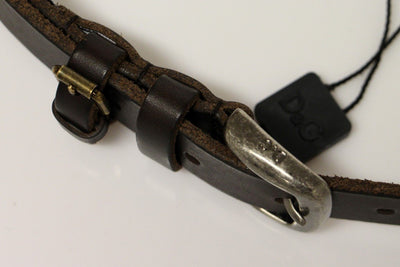 Brown Leather Logo Belt