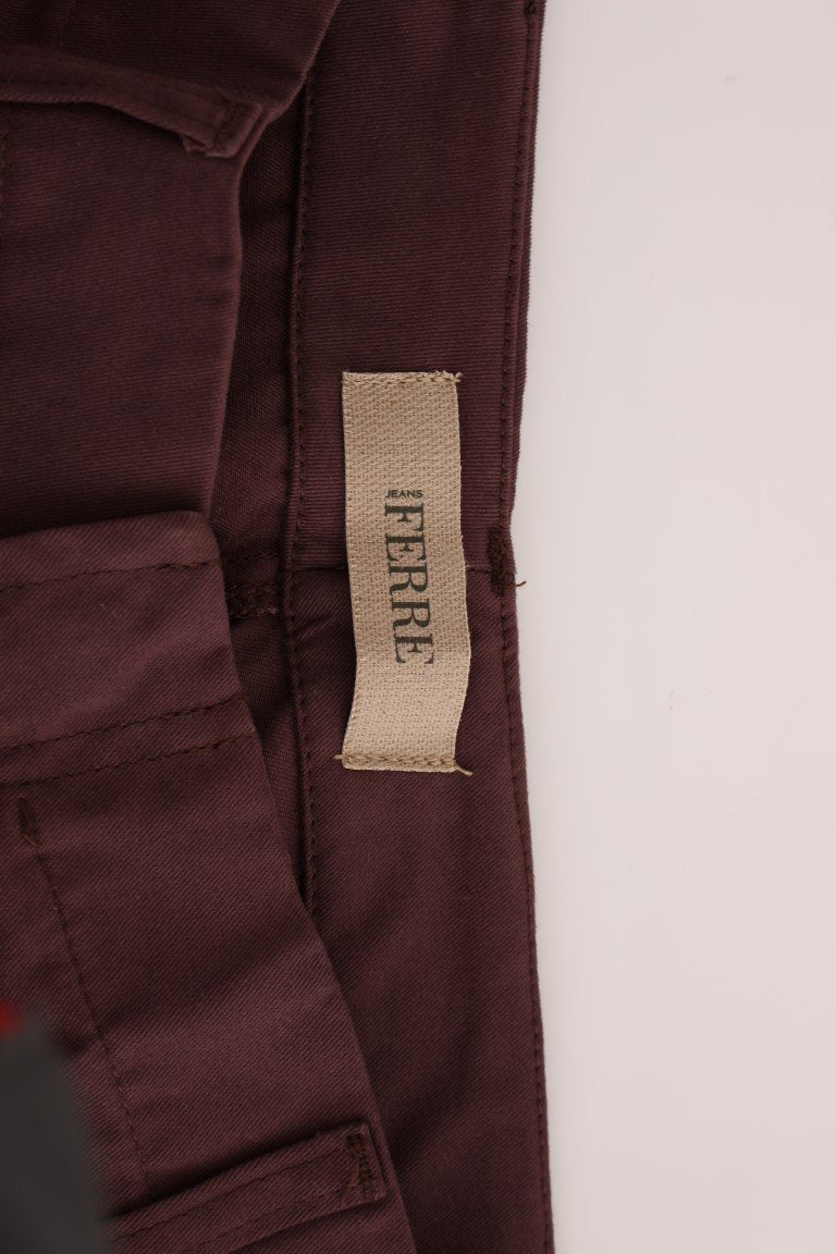 Bordeaux Cotton Straight Fit Jeans