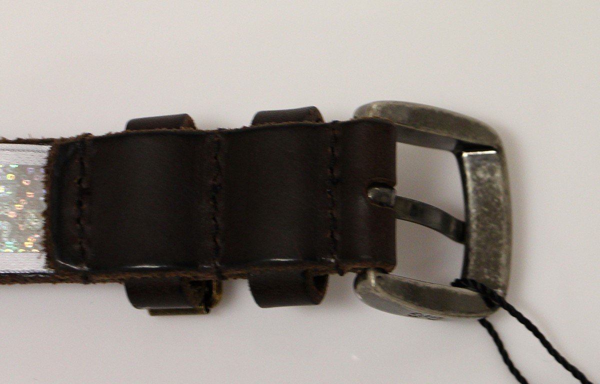 Brown Leather Logo Belt