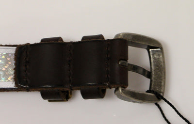 Brown Leather Logo Belt