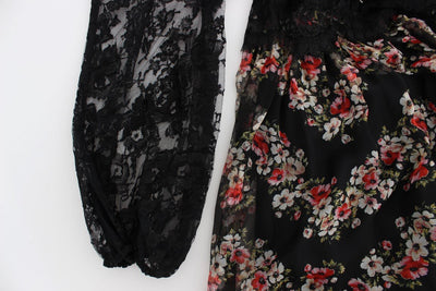 Floral Lace Silk Long Maxi Dress