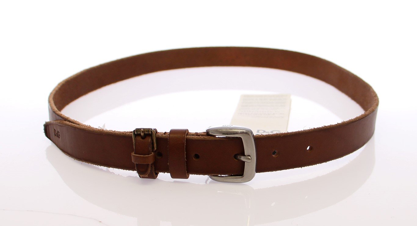 Brown Leather Logo Belt