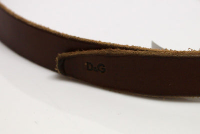 Brown Leather Logo Belt