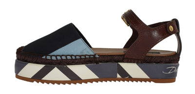 Blue Striped Espadrilles Sandals