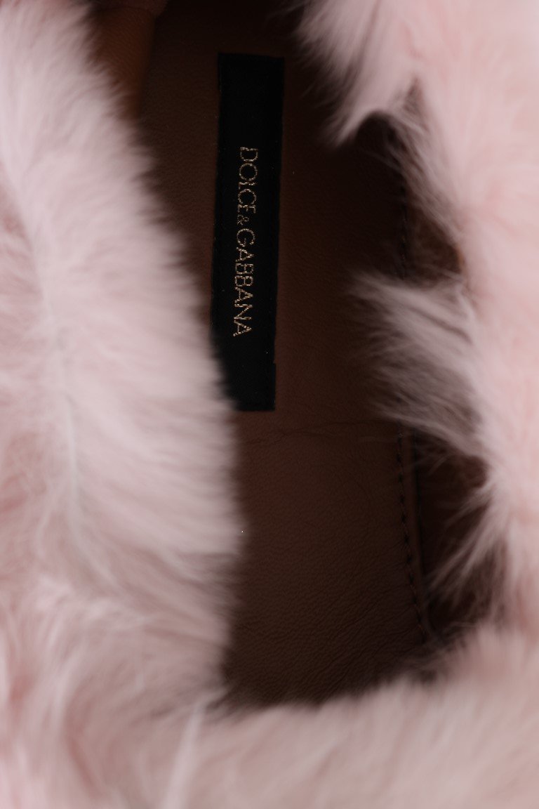 Pink Rabbit Fur Espadrilles Loafers