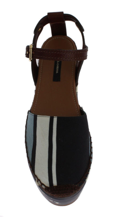 Blue Striped Espadrilles Sandals