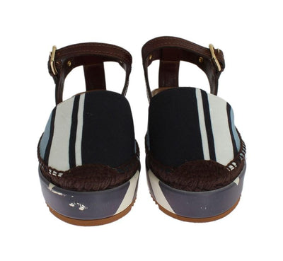 Blue Striped Espadrilles Sandals