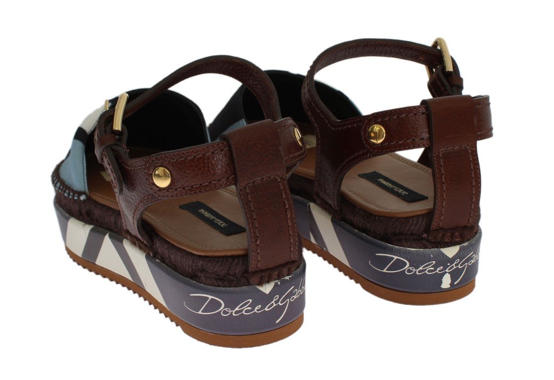 Blue Striped Espadrilles Sandals