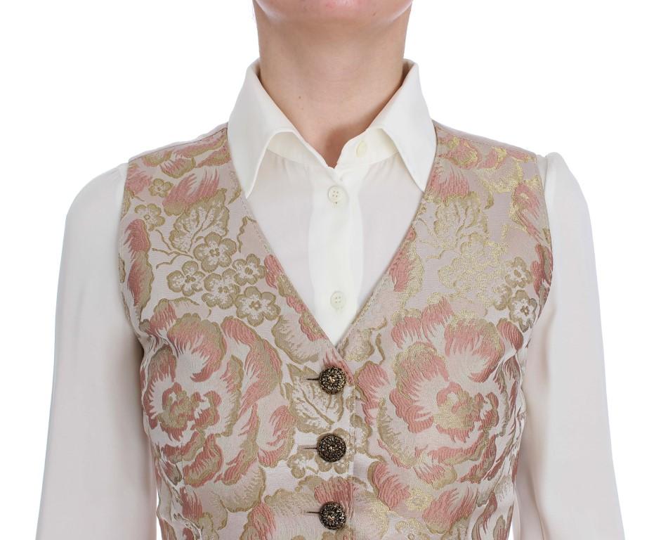 Pink Gold Baroque Silk Vest