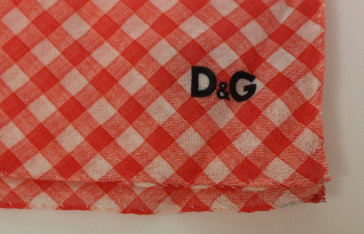 Red Checkered Cotton Scarf