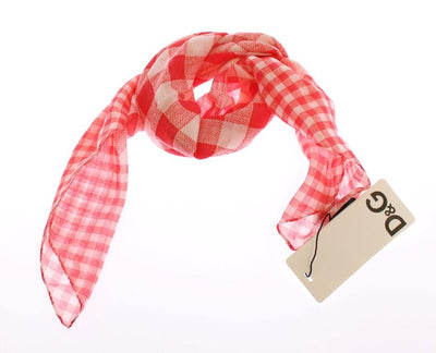 Red Checkered Cotton Scarf