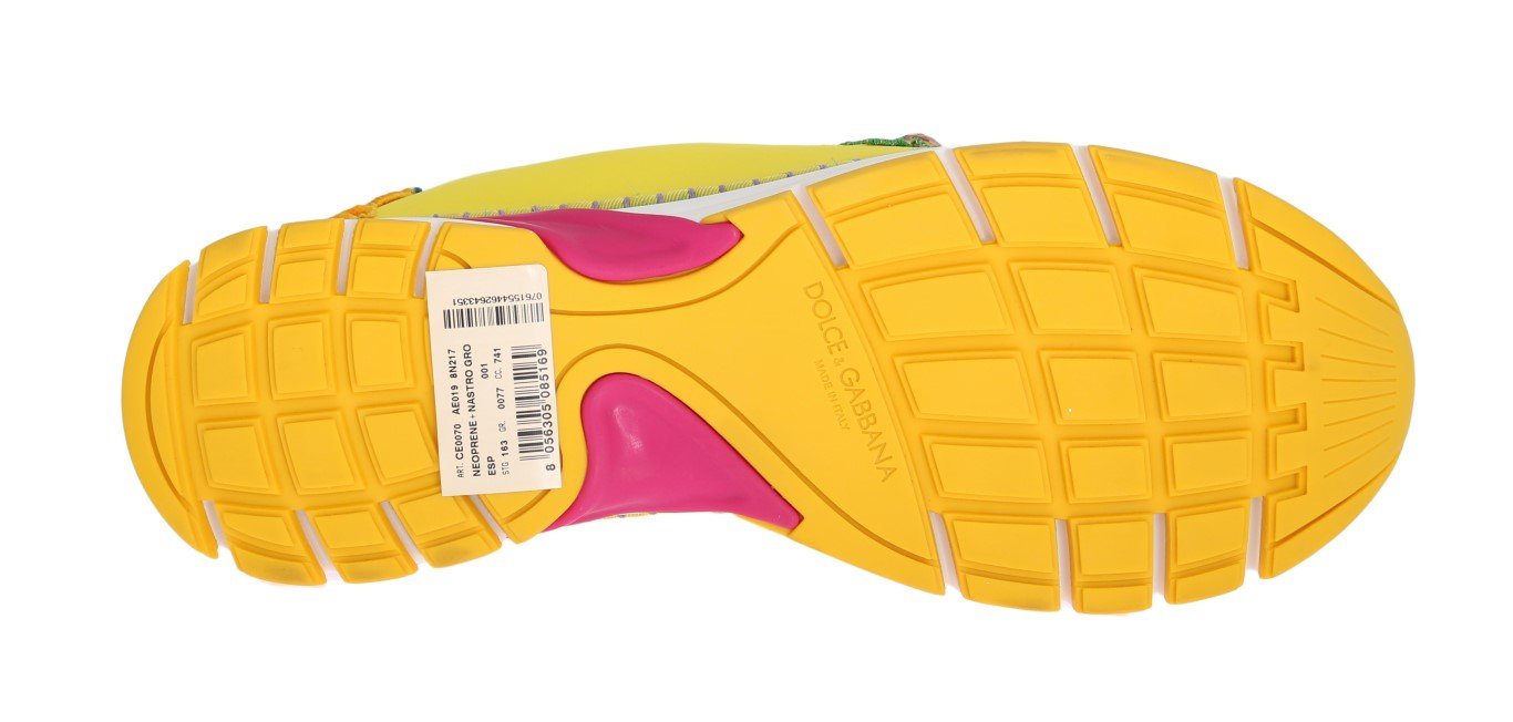 Yellow Neoprene Crystal Espadrilles Shoes