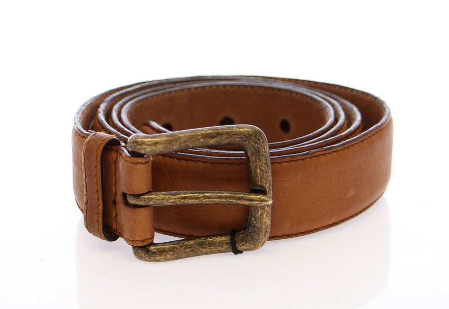 Brown Leather Logo Belt