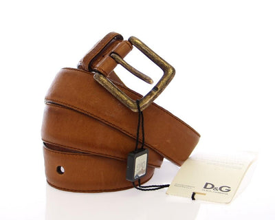 Brown Leather Logo Belt