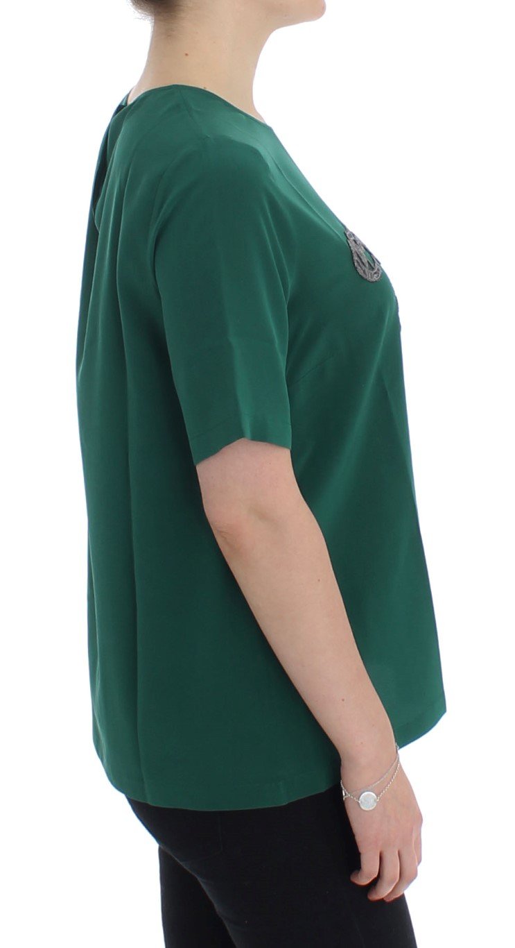 Green silk Enchanted Sicily t-shirt