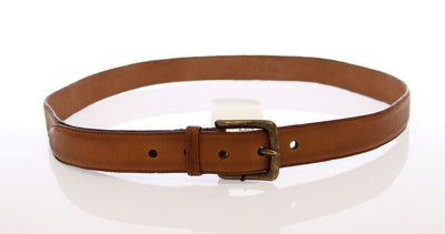 Brown Leather Logo Belt