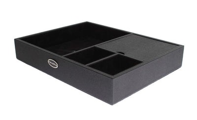 Black Leather Mens Desk Jewelry Organizer