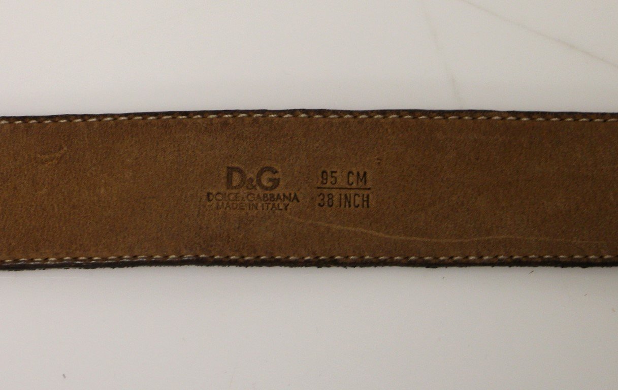 Brown Leather Logo Belt