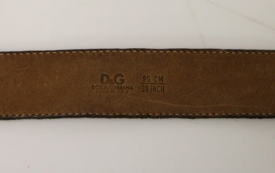 Brown Leather Logo Belt