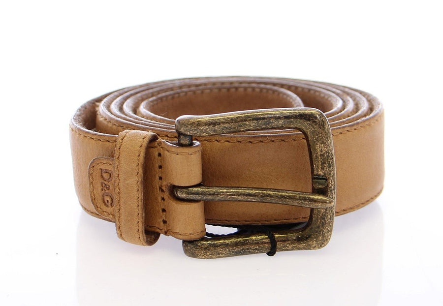 Brown Leather Logo Belt