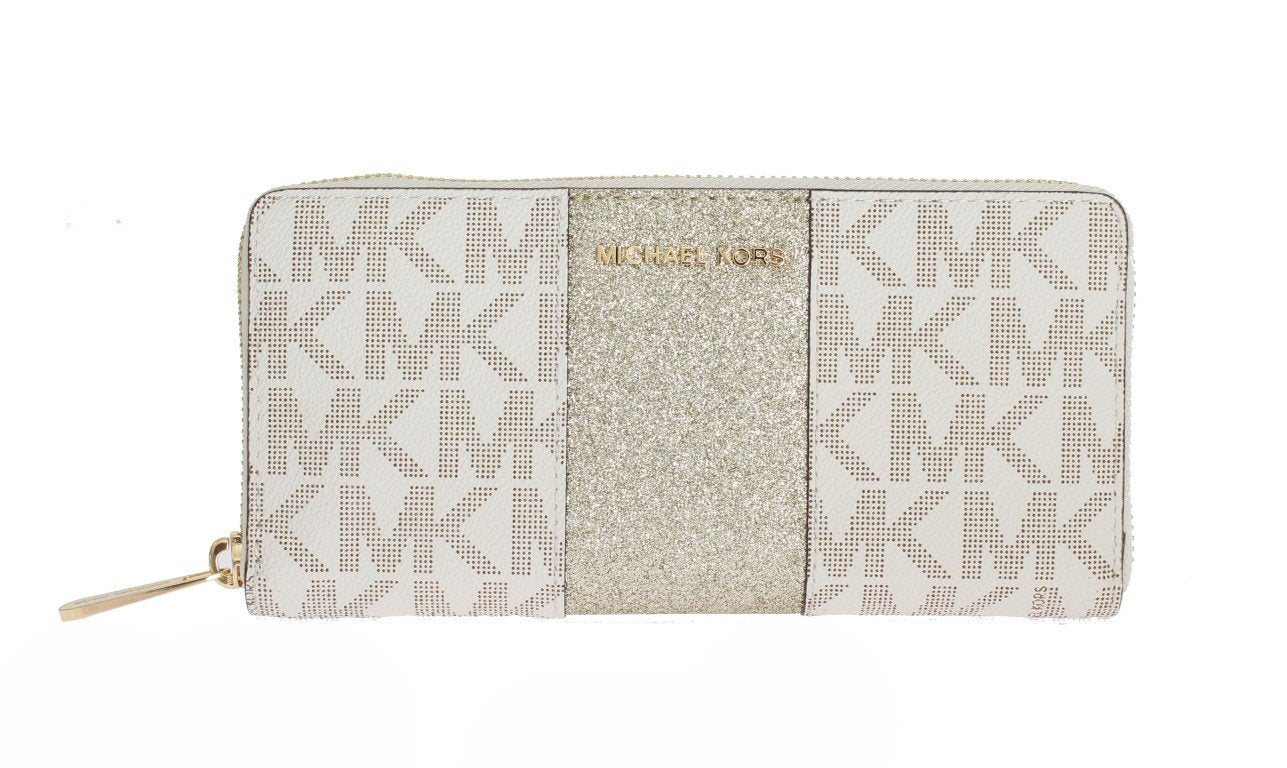 White CENTER STRIPE Continental Wallet