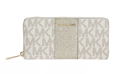 White CENTER STRIPE Continental Wallet