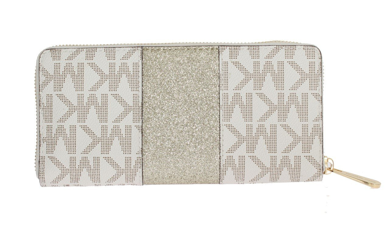 White CENTER STRIPE Continental Wallet