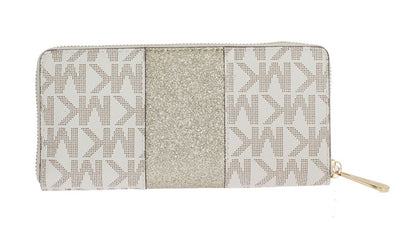 White CENTER STRIPE Continental Wallet
