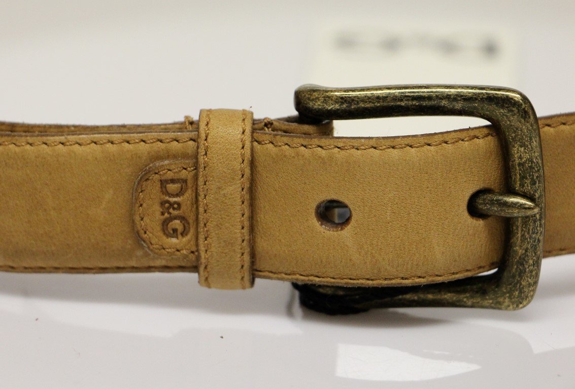 Brown Leather Logo Belt
