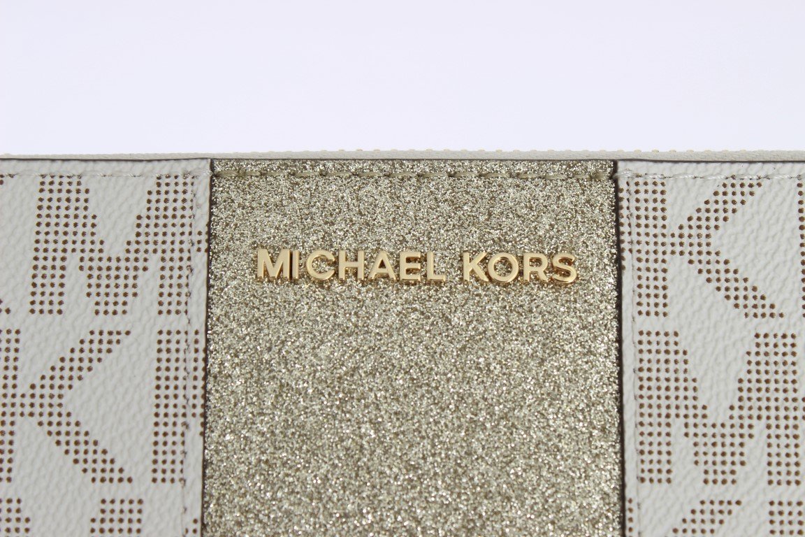 White CENTER STRIPE Continental Wallet