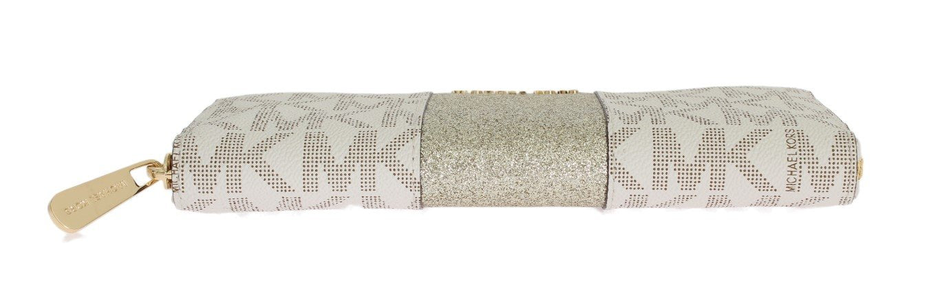 White CENTER STRIPE Continental Wallet