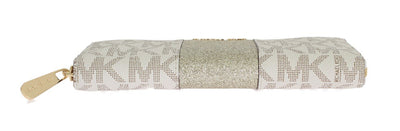 White CENTER STRIPE Continental Wallet