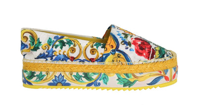Multicolor Majolica Print BrocadeEspadrilles Shoes