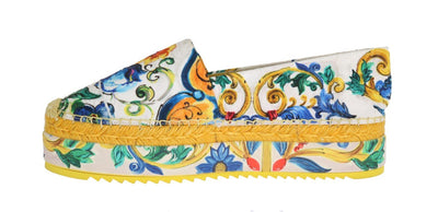 Multicolor Majolica Print BrocadeEspadrilles Shoes
