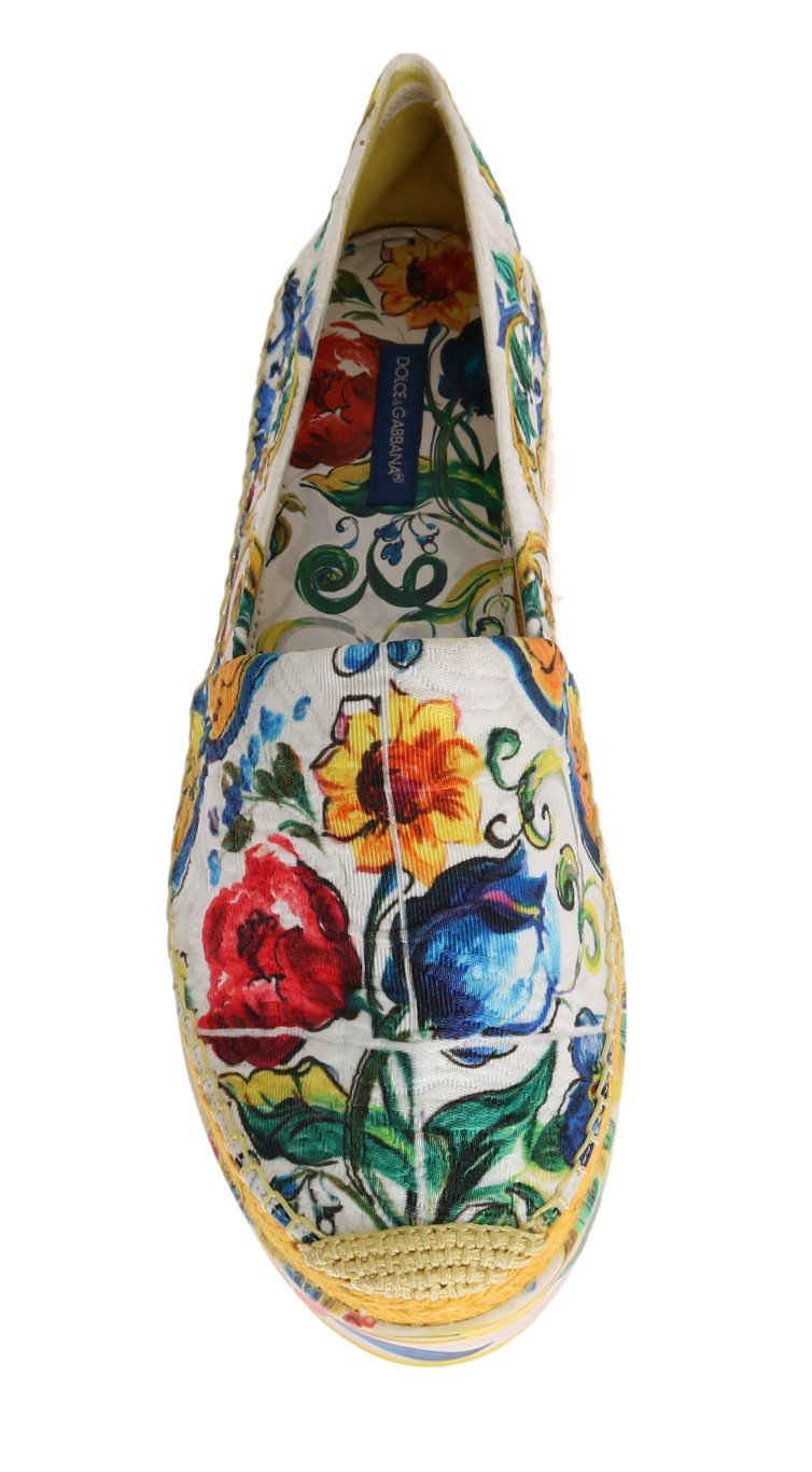 Multicolor Majolica Print BrocadeEspadrilles Shoes