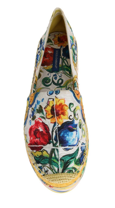 Multicolor Majolica Print BrocadeEspadrilles Shoes