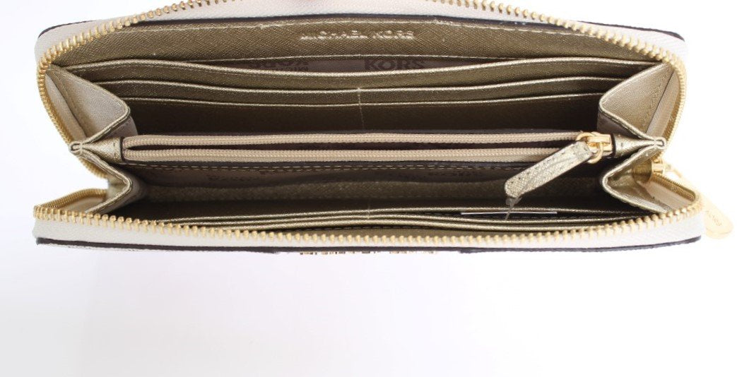 White CENTER STRIPE Continental Wallet