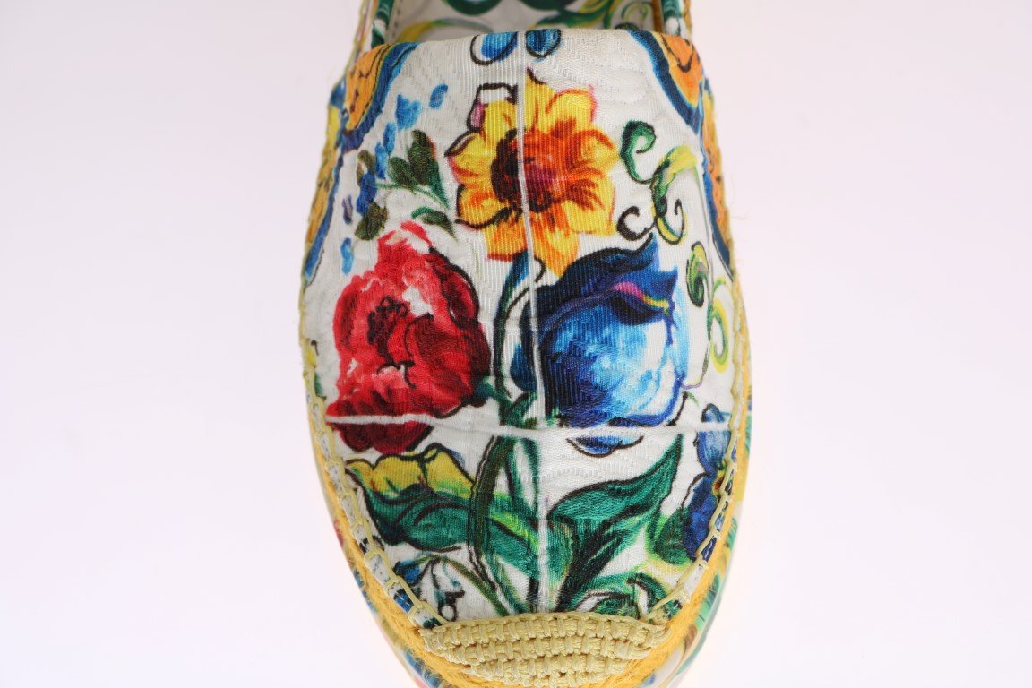 Multicolor Majolica Print BrocadeEspadrilles Shoes