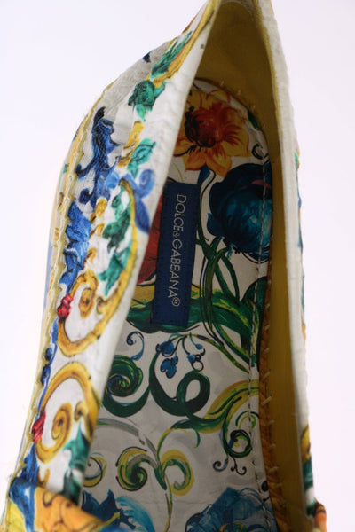 Multicolor Majolica Print BrocadeEspadrilles Shoes