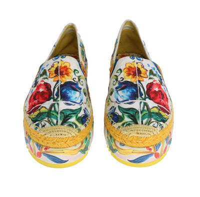 Multicolor Majolica Print BrocadeEspadrilles Shoes