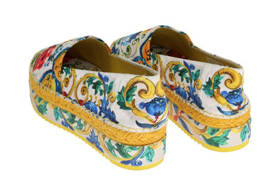 Multicolor Majolica Print BrocadeEspadrilles Shoes