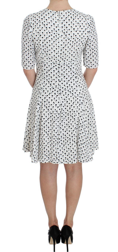 White Black Floral A-Line Shift Dress