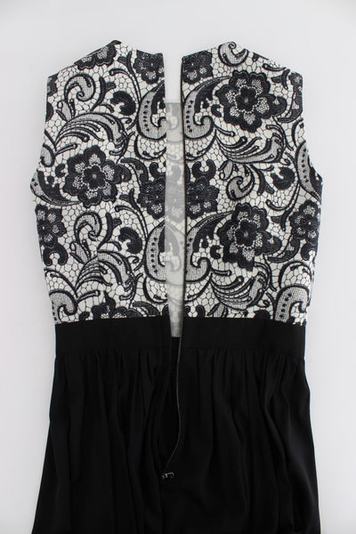 Black Floral Silk Empire Maxi Long Dress