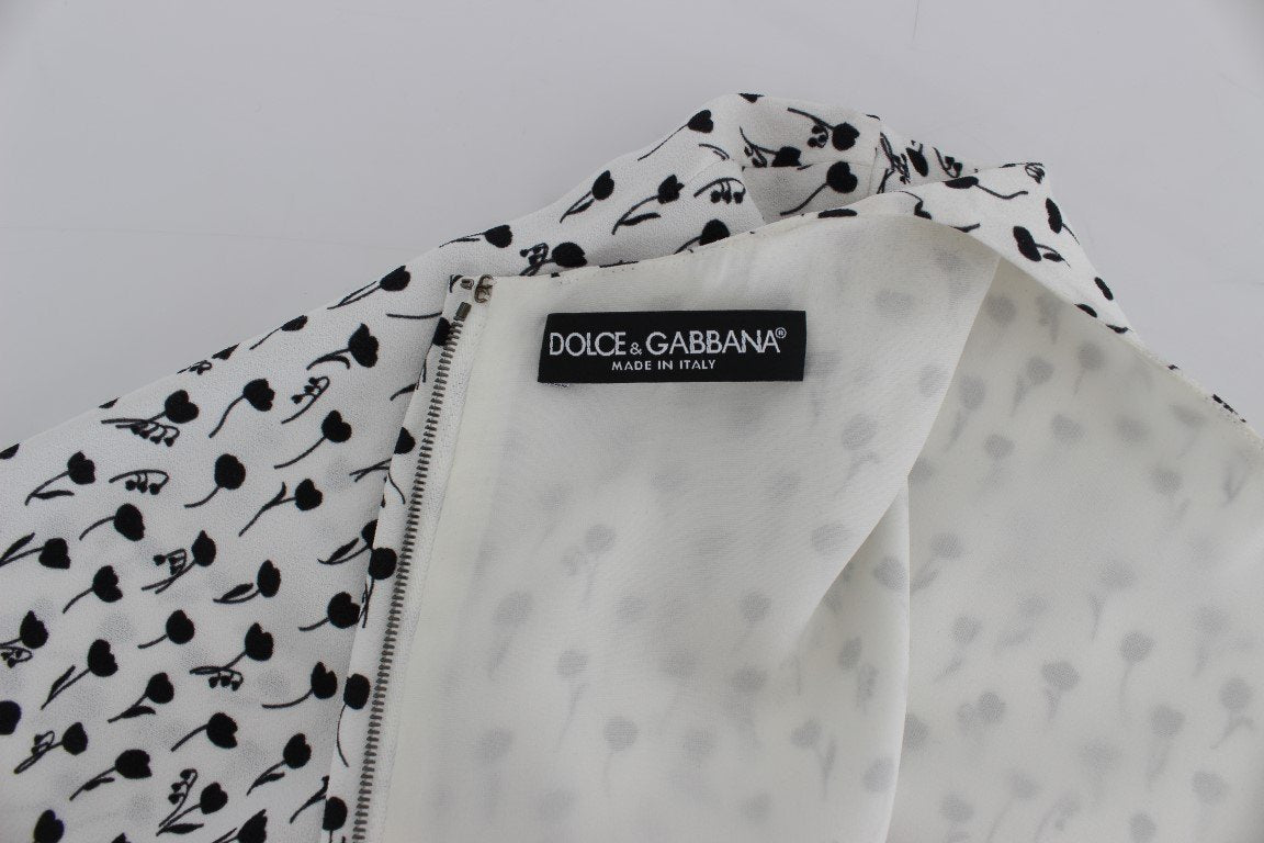 White Black Floral A-Line Shift Dress