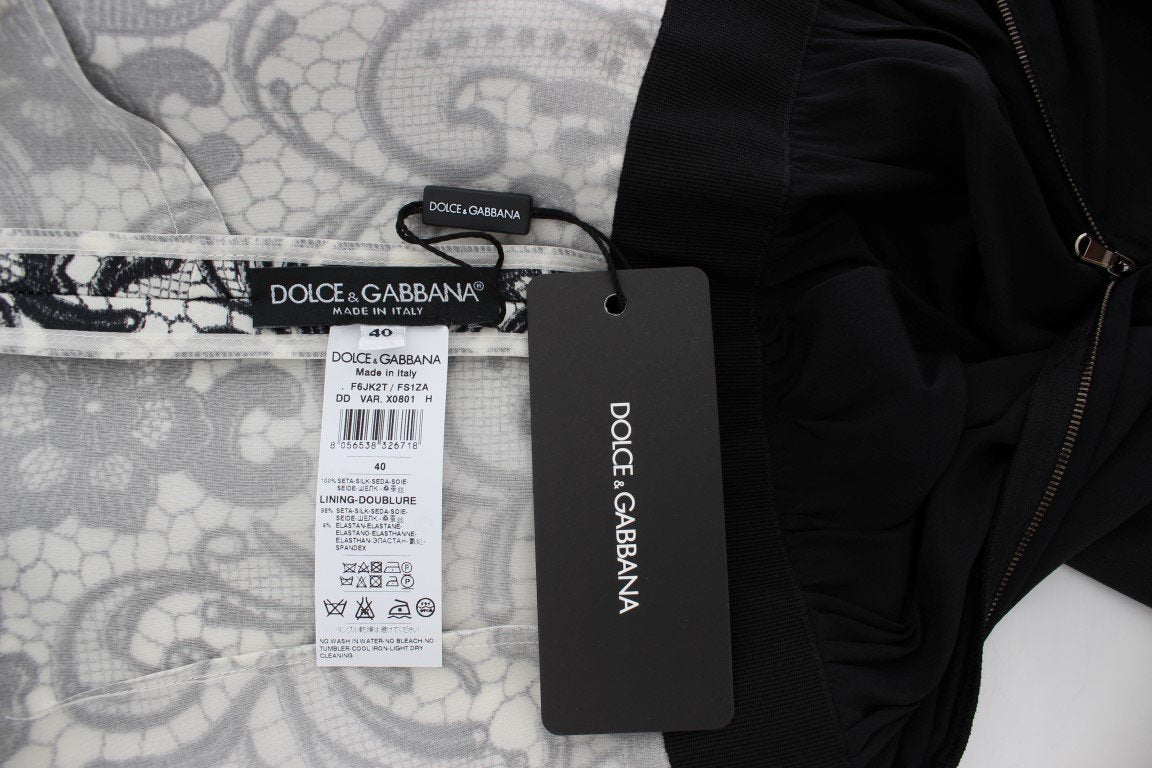 Black Floral Silk Empire Maxi Long Dress