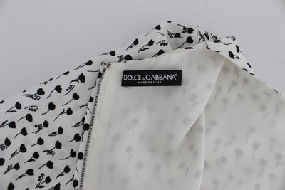 White Black Floral A-Line Shift Dress
