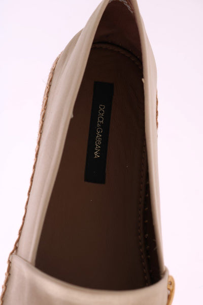 Beige Silk Raso Crystal Espadrilles Shoes